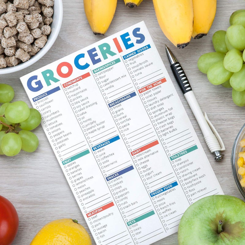 Sweetzer & Orange FastCheck Grocery List Magnet Pad for Fridge. 6x9â€ Magnetic Notepad with Printed Shopping List Items and Blank Grocery Shopping Spaces. 60 Page Notepad Weekly Planner - Image 4